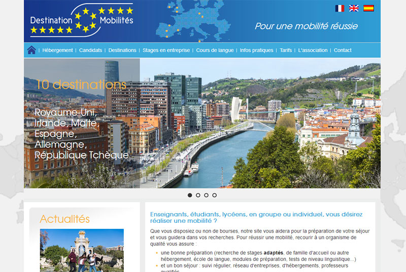 Site internet pour des séjours linguistiques en Europe