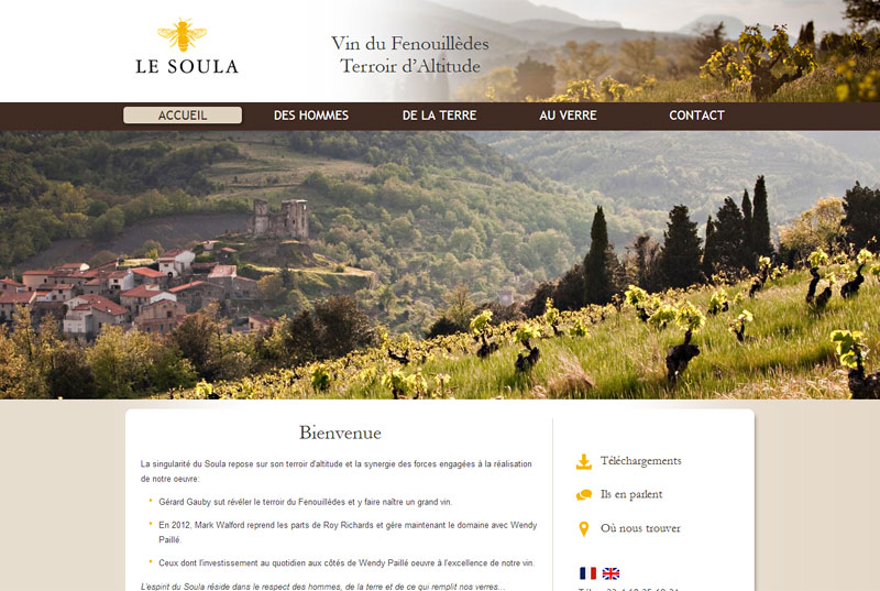 Site internet pour un producteur de vin