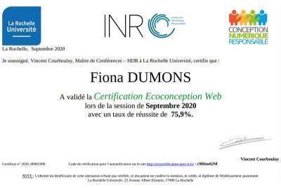 Certificat Eco-conception web